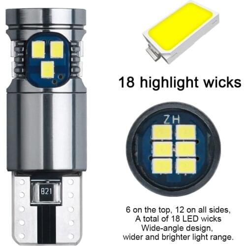 7 Colors Optional 12V T10 W5W Car LED Light Signal Lamp 18SMD 168 194 Car Interior Reading Light Wedge Side Lamps Highlight LED