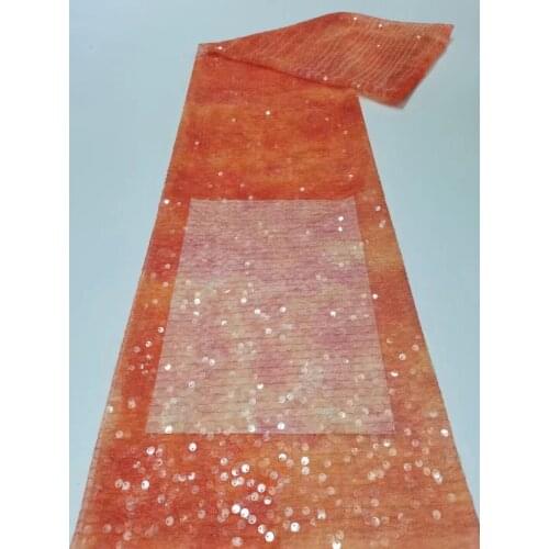 African Lace Fabric with sequins and beads L-3886811 French Tulle Lace Fabric 5 Yards Wedding Sewing Embroidery Nigorian Women