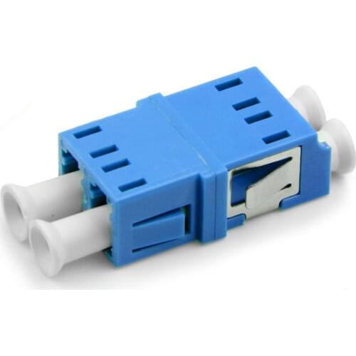 Free Shipping 100pcs/lot LC-LC DX SM Fiber Adapter Connector Duplex LC UPC Flange Connector
