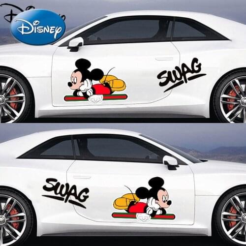 Disney Simple Creative Scratch Decorative Car Sticker Fashion Personality Cute Cartoon Mickey Minnie Side Door Body Sticker