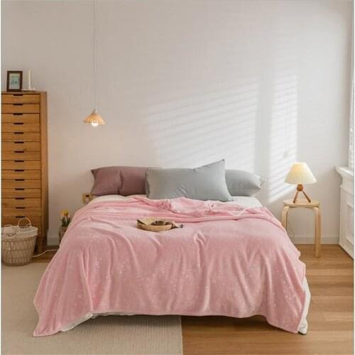 Flannel Bronzing Golden Stars Blanket super warm soft blankets throw on Sofa/Bed/ Travel patchwork Bedspread