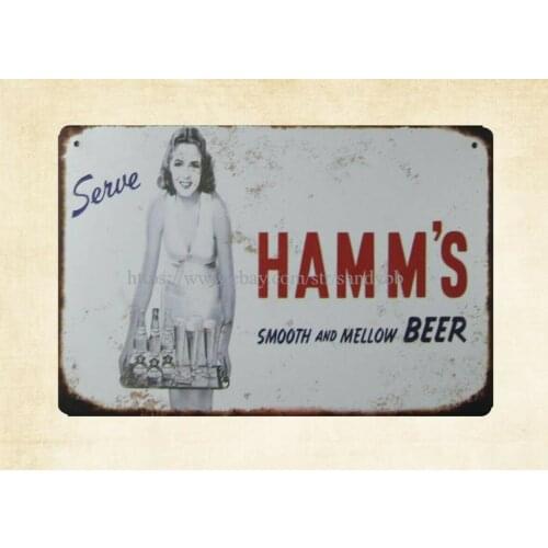 Bedroom design ideas HAMMS SMOOTH MELLOW BEER metal tin sign