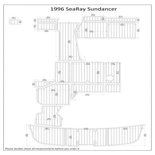 1996 SeaRay Sundancer Swim Step & Cockpit Pad Boat EVA Teak Decking 1/4" 6mm