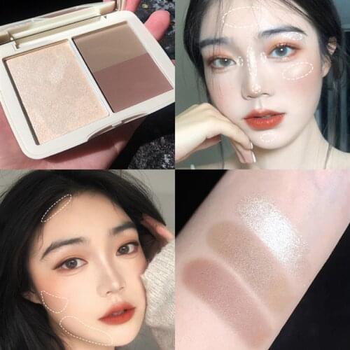 Contour Palette Face Shading Grooming Powder Makeup 3 Colors Long-Lasting Face Make Up Contouring Bronzer Cosmetics