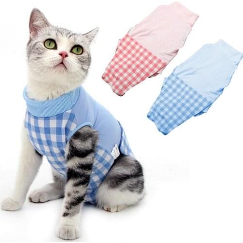 Cat Recovery Suit Clothes Cute Cat Vest Post-operative Weaning Suit Breathable Physiological Clothes Pet Medication Anti-licking