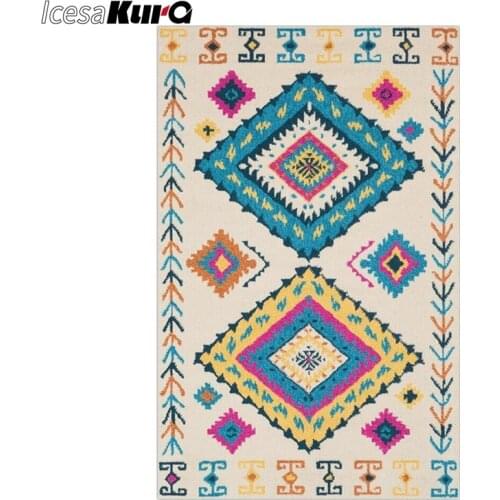 Living Room Bedroom Carpet Floor Mat Ethnic Style Geometric Carpet Bedroom Decor Living Room Rug Large Fur Carpet