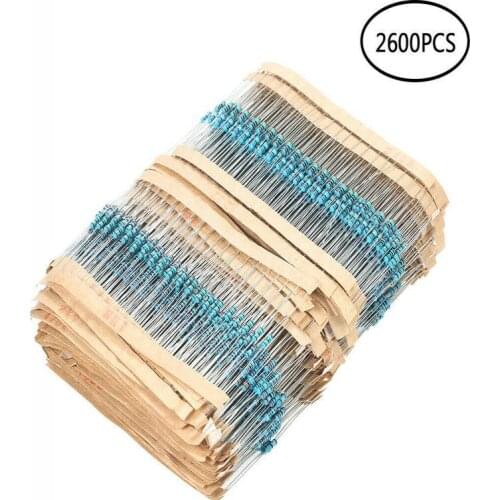 Hot Sale 1/4W 0.25W 1% Metal Film Resistors Assorted Pack Kit 2600 Pcs 130 Values