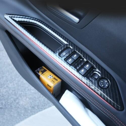 My Good Car carbon fiber Door Window Switch Cover Window Lifter Control Panel Trim Auto Accessories For Peugeot 4008