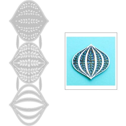 2020 New 3D Lantern Pattern Layering Metal Cutting Dies For DIY Embossing Cut Card Layered Background and Scrapbooking No Stamps