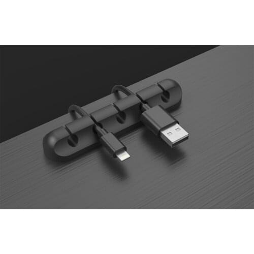 Cable Organizer Silicone Usb Cable Winder Desktop Tidy Management Clip Mouse Headset Cable Organizer Cable Clamp Desktop Storage