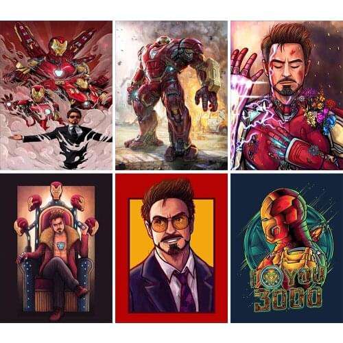 Full Square Round Diamond Painting Marvel Iron Man Armor Cartoon DIY Handmade Mosaic Set Embroidery Cross Stitch Home Decor Gift