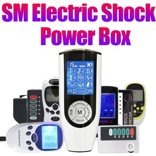 9 Style SM Strong Electro Shock Host,Electric Stimulation Massage Power Therapy Box Machine,Sex Medical Themed Toys Accessories
