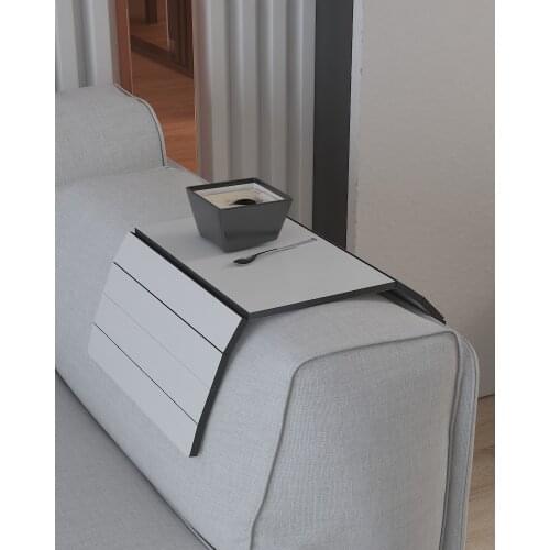 Side Sofa Table White Color Portable Multi Purpose Easy To Clean Minimalist Home Living Room Decor Premium MDF Wood Decorative