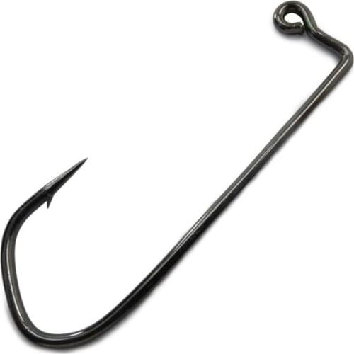 100pcs 7150 Jig Fishing Hooks Barbed Black Hook High Carbon Steel Barbarian 90 Degree Fishhook Size 1# to 10/0