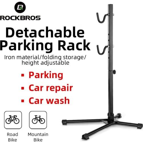 ROCKBROS Bicycle Rack Aluminum Alloy Detachable Parking Rack Adjustable ABS Hook Durable Non-slip Folding Storage Bike Bracket