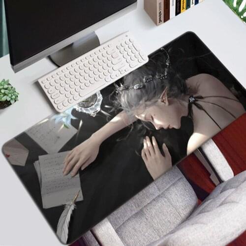 Extra Large Non-slip Mouse Pad genshin impact Mousepad Gamer Mouse Mat Locking Edge Desk Mat Keyboard Pad For Computer desk pad