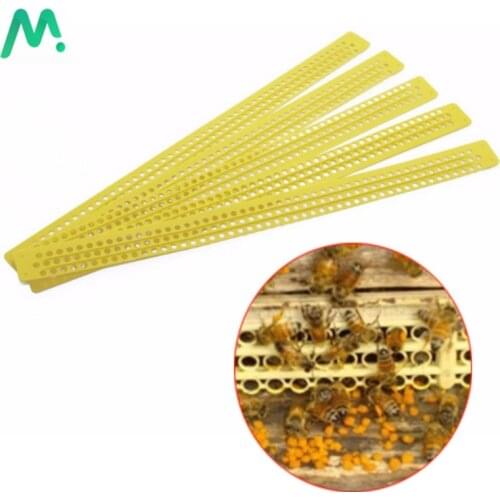 30Pcs Plastic Three Rows Pollen Powder Removal Device Yellow Beekeeping Flakes Off Pollen Tool Pollen Remover Separation Tablets