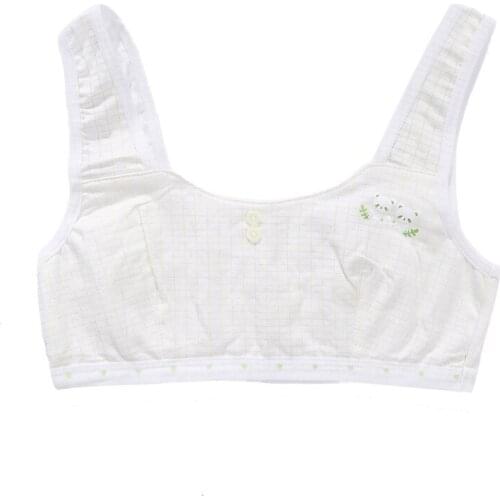 Crop Tops with Sponge Pad Padded Girls Sports Training Bra Soft Underwear for Pu Q1FE