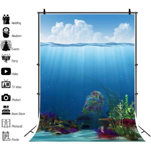 Coral Plants Below The Sea Surface Photography Vinyl Background Decor Photocall Backdrop for Portrait Photo Studio Props