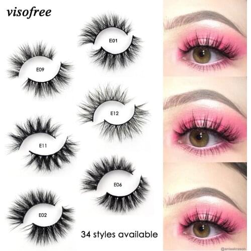 Visofree Mink Lashes 3D Mink Eyelashes 100% Cruelty free Lashes Handmade Reusable Natural Eyelashes Popular False Lashes Makeup