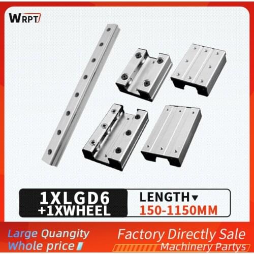 External dual-axis 2PCS linear guide LGD6 +2PCS slider photography slide woodworking machinery. Length=150MM-1150MM