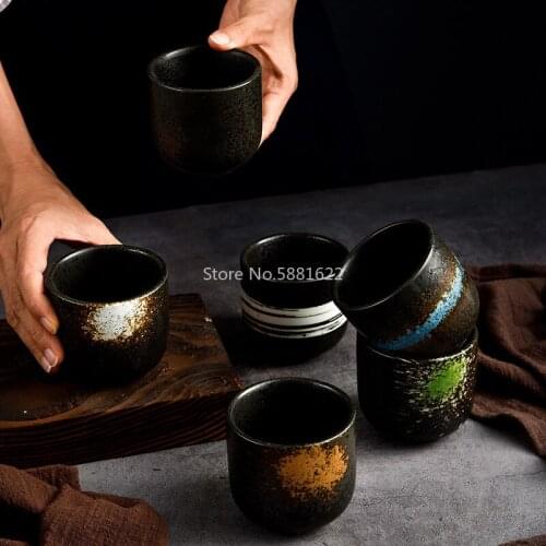 Japanese Sushi Cuisine Tea Cup Convenient Cup Ceramic Tableware Straight Water Cup Retro Stackable Household Small Tea Cup