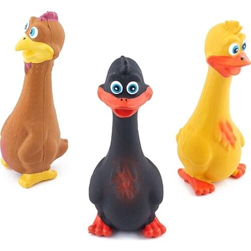 Funny Rubber Chicken Ducks Squeeze Squeaky Dog Toys Pet Toys Gift