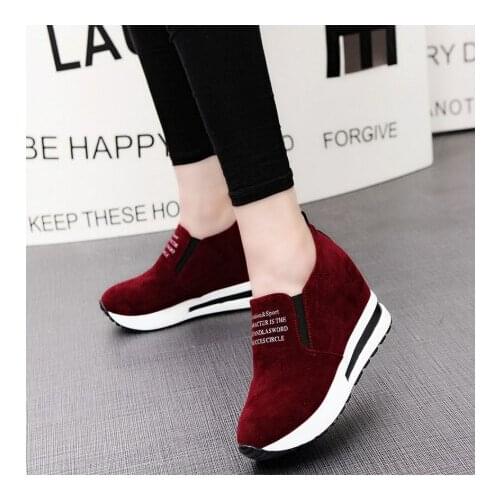 2020 New Women Flats Platform Shoes Flock Shoes for Woman Spring Autumn Slip on Casual Shoes