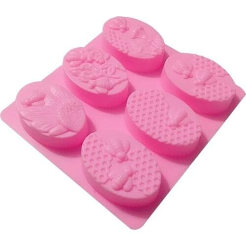 1PC Ellipse Cake Mold 6-Cavity DIY Muffins Tray Silicone Chocolate Cookies Baking Pan Reusable Soap Mold Kitchen Accessories