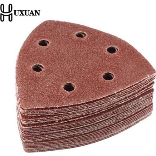 10pcs/lot Multi-Function Delta Sand Paper Pads 93mm Triangle Hook Loop Sanding Sheet 80 Grit Sanding Paper