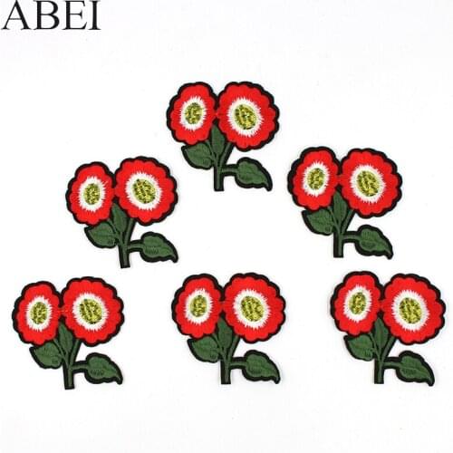 10pcs/lot Iron On Sunflower Patches Diy Jeans Bags Stickers Sewing Appliques Coats Sweaters IRON Badge Garment Decoration Patch