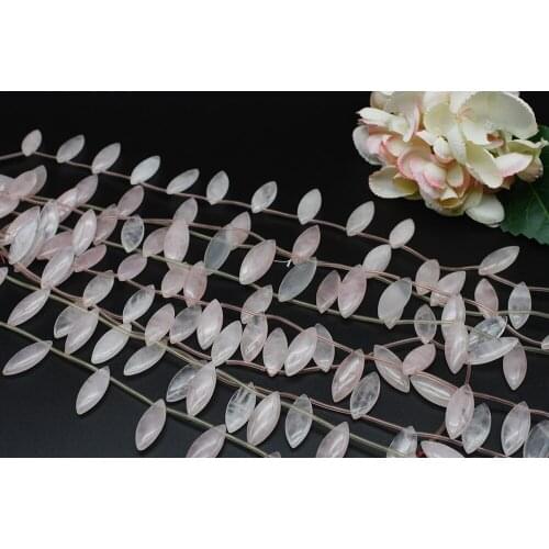 12x30x5mmNatural Rose Pink Quartz pink crystal quartz Drop-shaped beads For DIY necklace bracelet jewelry make 15 "free delivery