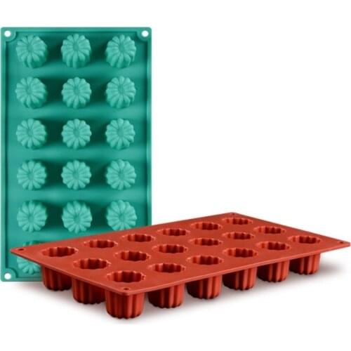 18-Mini muffin tins Ice Cube Chocolate Making Tools Silicone Cake Candy Jelly Soap Baking Mold Cake Decorating Tools