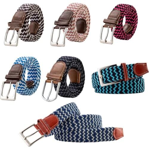 2019 ITSSIBUK Hot sale double color elastic belt fashion both men and women casual stretch woven belt mix stvle belt