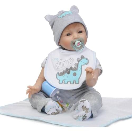 22" Soft Vinyl Cute Lifelike Cloth Body Baby Doll Play House Toy for Children Brinquedods Bonecas Baby Reborn Doll Toys Gift