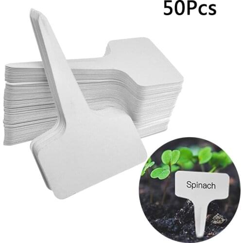 50Pcs Plant Markers Plastic Nursery Garden Plant Label Flower Thick Tag Sign PVC Gardening Labels Stake on Soil Paint Sticks