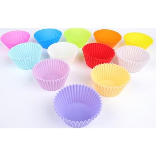 6Pcs Candy Color Cupcake Mold Baking Accessories Reusable Silicone Muffins Cupcake Liner BPA Free Baking Cups Pastry Tools