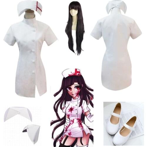 Anime Danganronpa 3 Side: Despair Cosplay Costume Mikan Tsumiki Role Play Sexy White Nurse Costumes Men Women Halloween Suits
