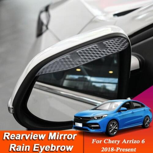 Car-styling For Chery Arrizo 6 2018-Present Carbon Fiber Rearview Mirror Eyebrow Rain Shield Anti-rain Cover External Sticker