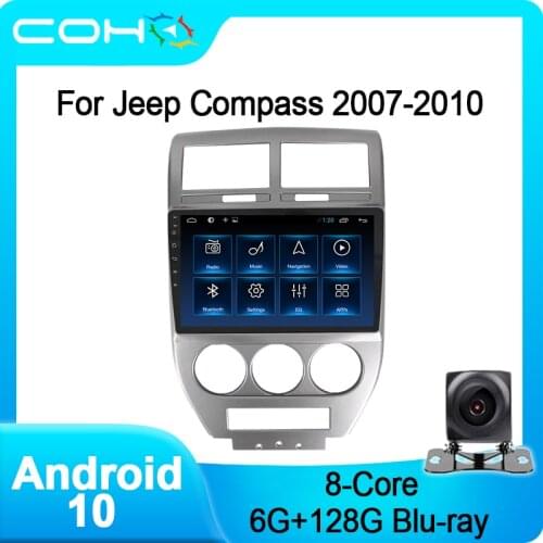 COHO For Jeep Compass 2007-2010 Compass Multimedia Player Car Stereo Autoradio Android 10.0 8-Core 6+128G