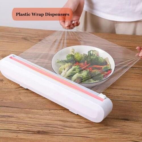 Pro Kitchen Plastic Foil Cling Film Wrap Storage Dispenser Cutter Storage Tool Plastic Wrap Dispensers Kitchen Storage Dropship