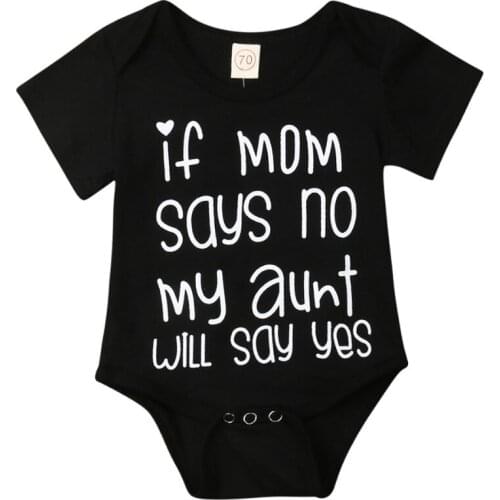 Infant Newborn Baby Boy Girl Romper Letter Print Cute One Pieces Cotton Outfit Jumpsuit Overall Short Sleeve Body Suit