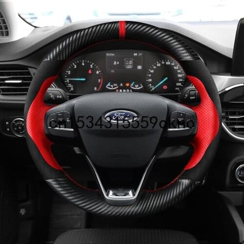 DIY Sew Customized Steering Wheel Cover For Ford Focus Mondeo Edge Kuga ESCAPE Car Accessories