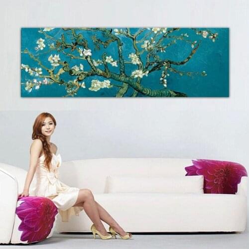 100% hand-painted Van gogh oil painting high quality wall flower pictures for living room art painting DM1803291