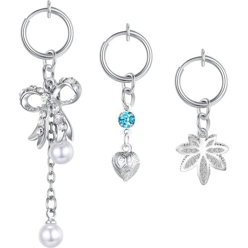 Fake Belly Ring Dangle Clip On Belly Button Ring Belly Ring Hoop No Piercing Navel Rings Body Jewelry