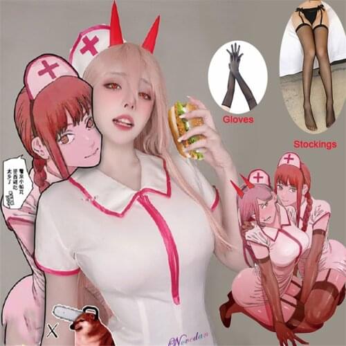 Chainsaw Man Makima Cosplay Dress Sexy Power Nurse Uniform Anime Cosplay Costume Outfits Halloween Carnival Suit