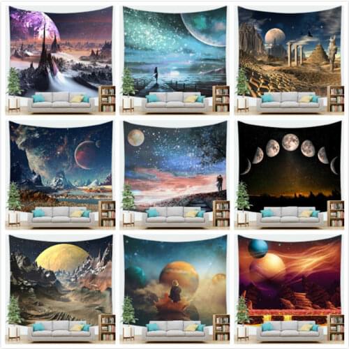 Carpet Mat Vintage Moon Wall Hanging Tapestry Boho Home Decor 100x70cm 150x130cm 150x150cm 200x150cm