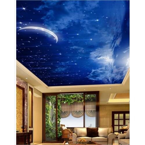 Beautiful moon night sky ceiling Landscape wallpaper murals ceilings 3d mural paintings