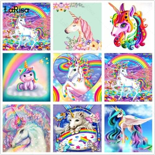 Colorful Unicorn Diamond Painting 5D Diamond Embroidery Full Diamond Embroidery Cartoon Wall Art Decoration Painting Home Decor