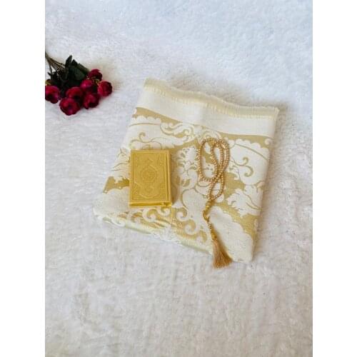 Muslim Prayer Rug, Luxury Prayer Mat, Leather Quran, Islamic Gift Set, Sejjadah, Janamaz, Prayer Rug Gift Set